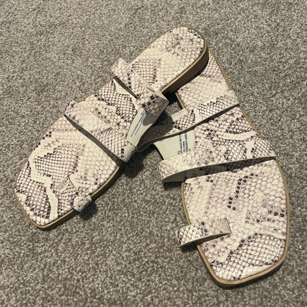A New Day White Snake Skin Sandals